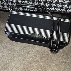 Kate Spade Black & White Striped Shoulder Bag Small Purse